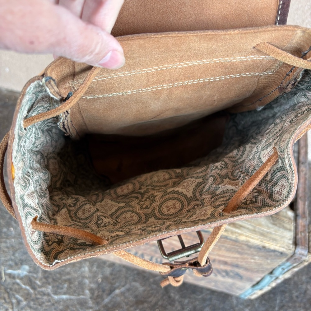 Hand Crafted Moroccan Boho Leather Backpack - Picture 10 of 14